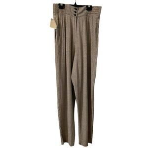 Erena By Irene Koenig Size 10 Tan And Black-High Waisted Slacks